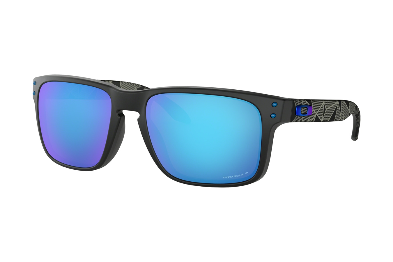Oakley Holbrook Sunglasses With Matte Black Prizmatic Frame And Prizm Sapphire Polarized Lenses