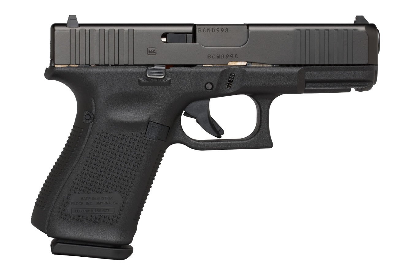 Glock 19 gen 5 9mm, with front cocking serrations