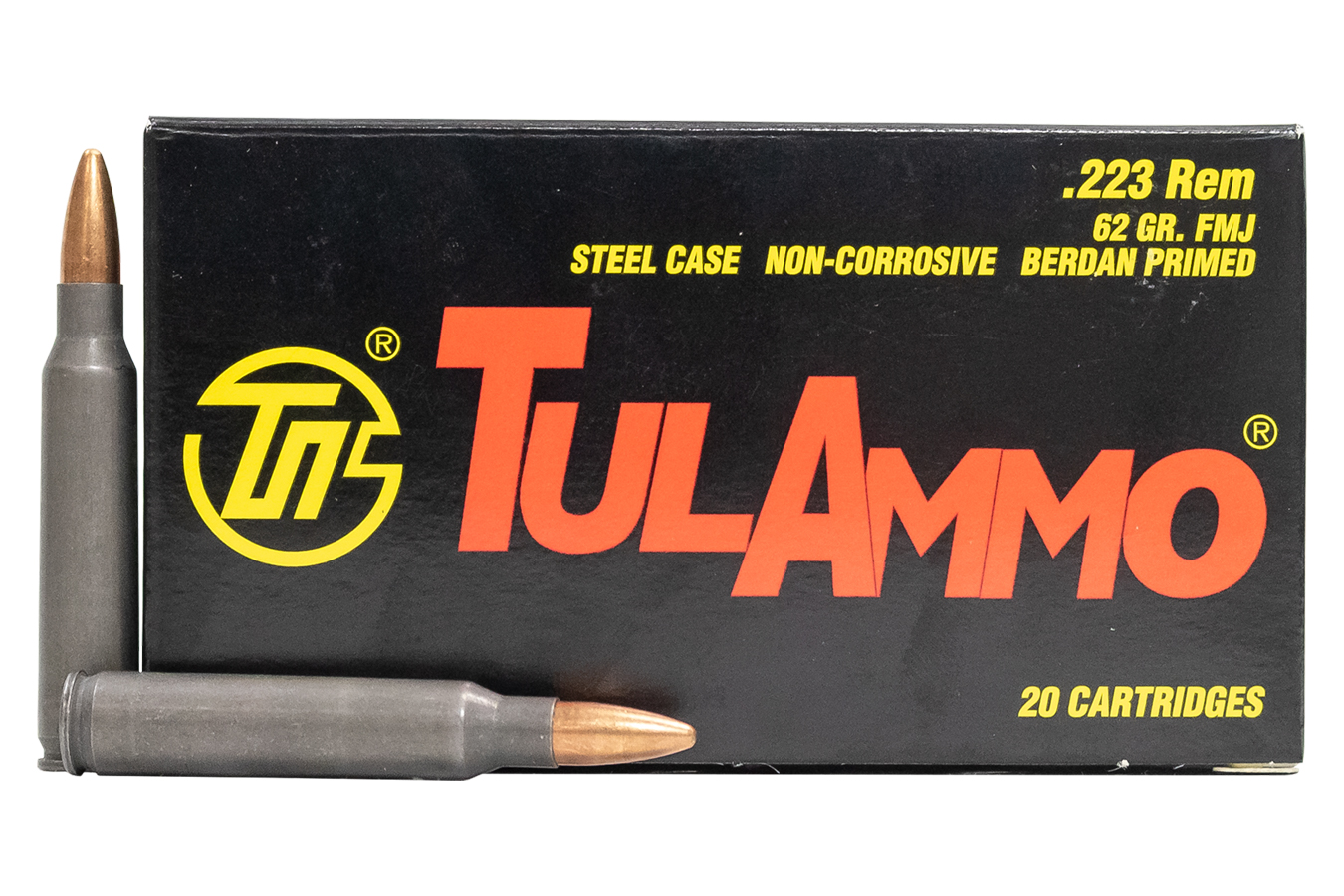 Tula Ammo 223 Rem 62 gr FMJ Steel Case 20/Box