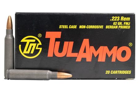TULA AMMO 223 Rem 62 gr FMJ Steel Case 20/Box