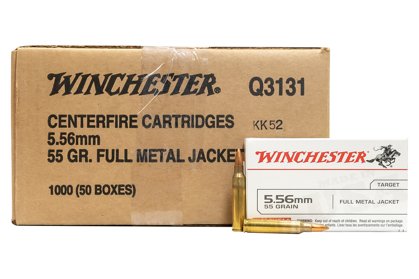 Winchester 5 56mm 55 gr fmj usa q3131 1000 round case sportsman s