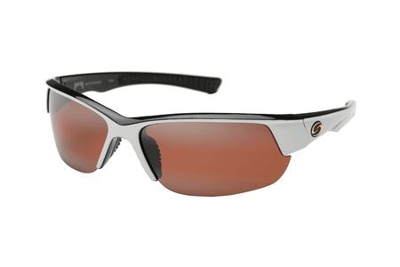 S11 SEMI RIMLESS WITH WHITE/BLACK TWO TONE FRAME AND BROWN LENSES