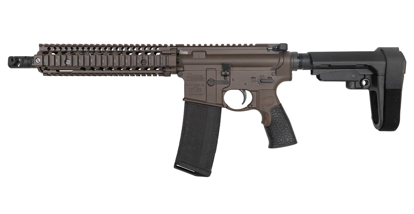 DANIEL DEFENSE MK18 MIL SPEC 5.56MM AR-PISTOL, GEISSELLE TRIGGER, FDE