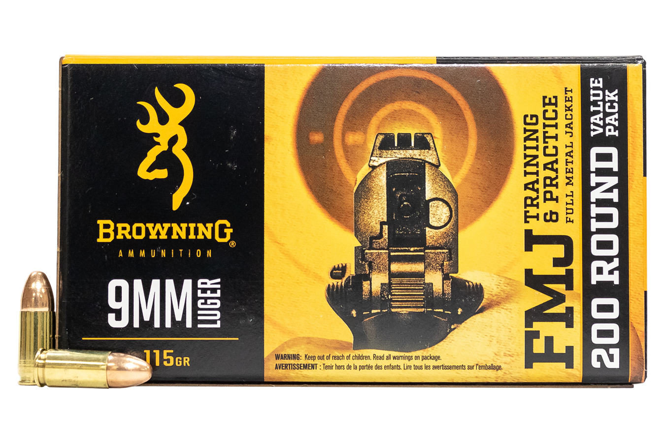 BROWNING AMMUNITION 9MM 115 GR FMJ VALUE PACK 200 RD