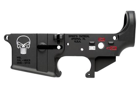 SPIKES TACTICAL Punisher Stripped Lower Receiver with Color Filled Components (Multi Cal)