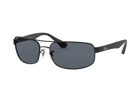 RB3445 WITH MATTE BLACK FRAME AND POLARIZED DARK GREY LENSES