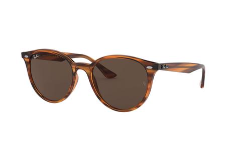 RAY BAN RB4305 with Gloss Striped Red Havana Frame and Dark Brown Classic Lenses