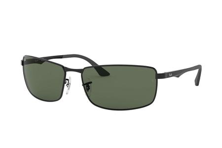RB3498 WITH BLACK METAL FRAME AND GREEN CLASSIC LENSES