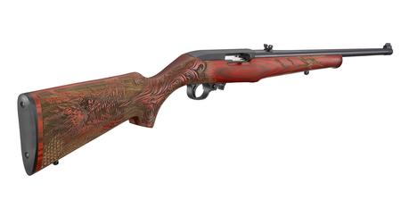 RUGER 10/22 22LR Rimfire Rifle with Red Laminate Dragon Stock