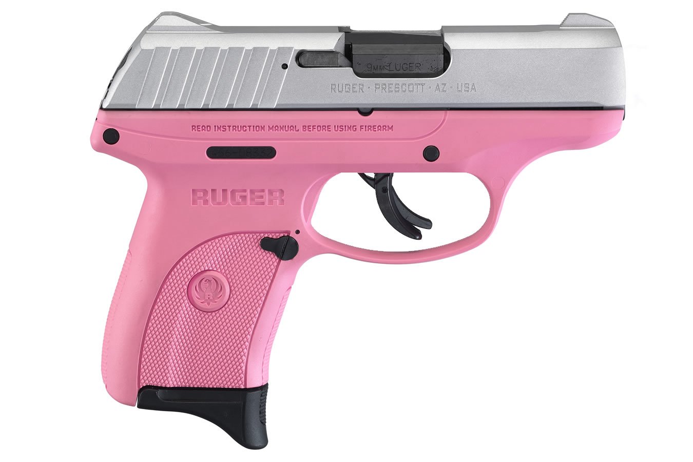 RUGER EC9S 9MM PINK FRAME SILVER SLIDE 3.12 IN BBL