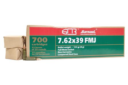 BARNAUL 7.62x39mm 123 gr FMJ Steel Case Ammo 700 Rounds in Metal Spam Can