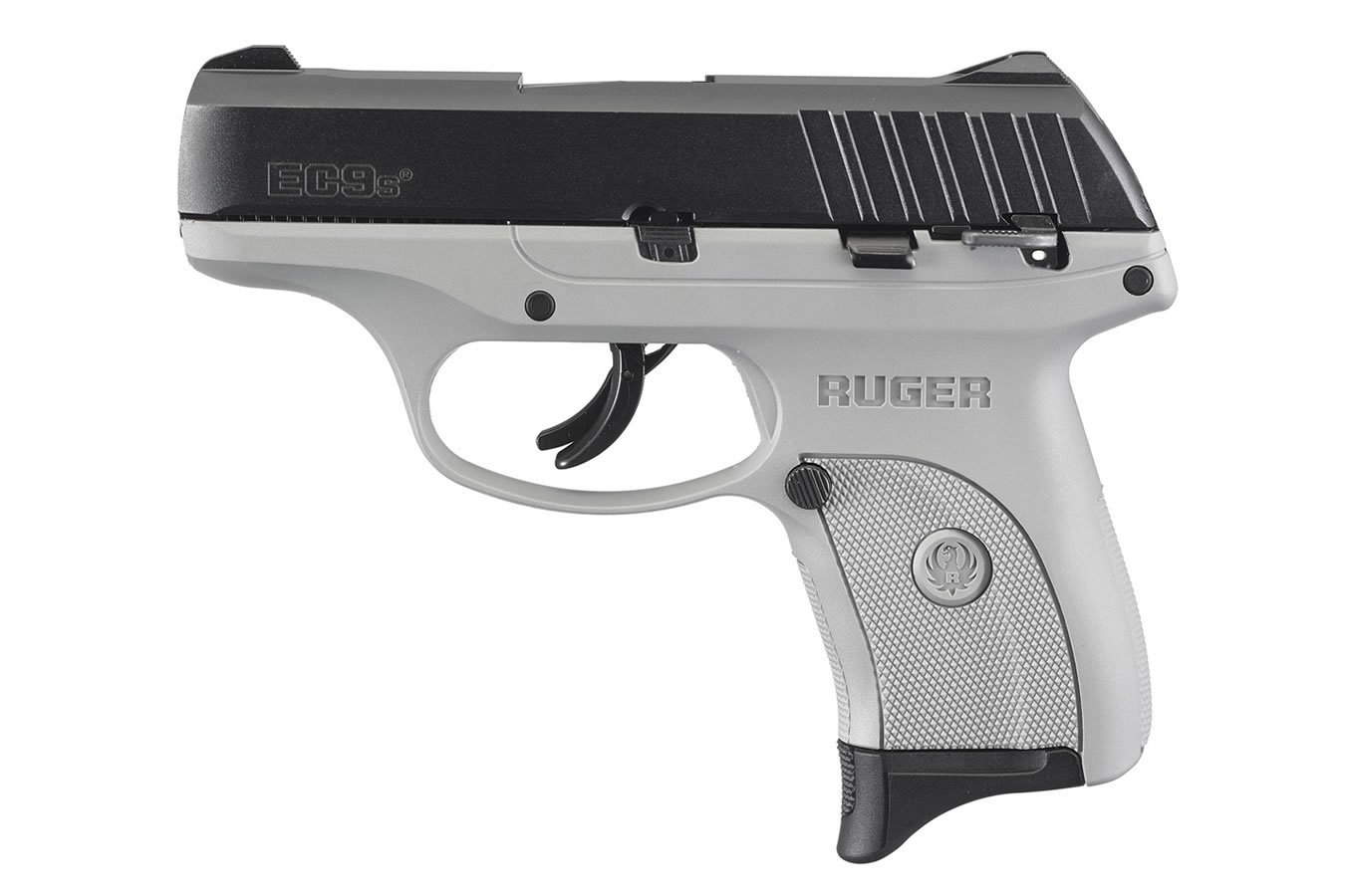 RUGER EC9S 9MM GRAY FRAME BLACK SLIDE 3.12 IN BBL