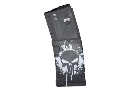 MISSION FIRST TACTICAL 223/5.56mm 30-Round AR-15 Magazine with Punisher Skull Splatter White Finish