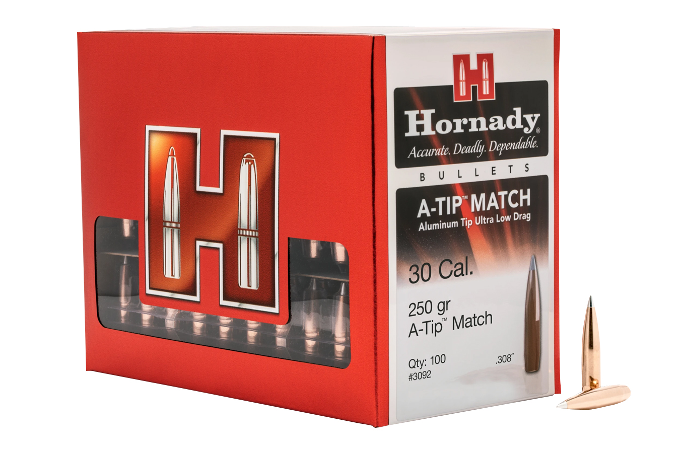 HORNADY 30 CAL .308 250 GR A-TIP MATCH 100/BOX