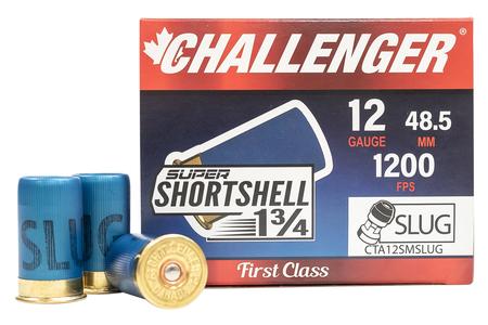 CHALLENGER AMMO 12 Gauge 1 3/4 Inch 3/4 oz Super Shortshell Slug 20/Box