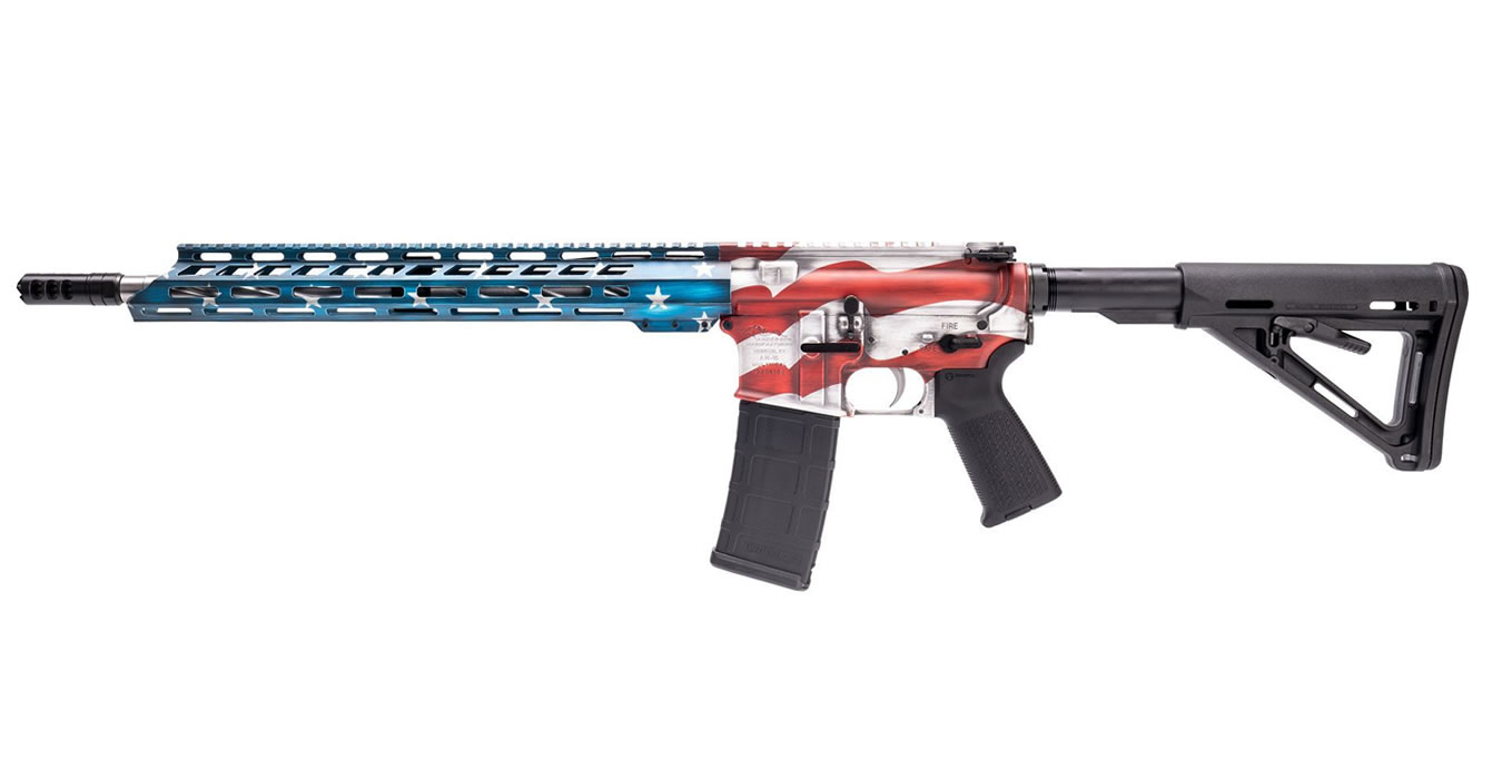 No. 12 Best Selling: ANDERSON MANUFACTURING AM-15 223 WYLDE BATTLE WORN AMERICAN FLAG