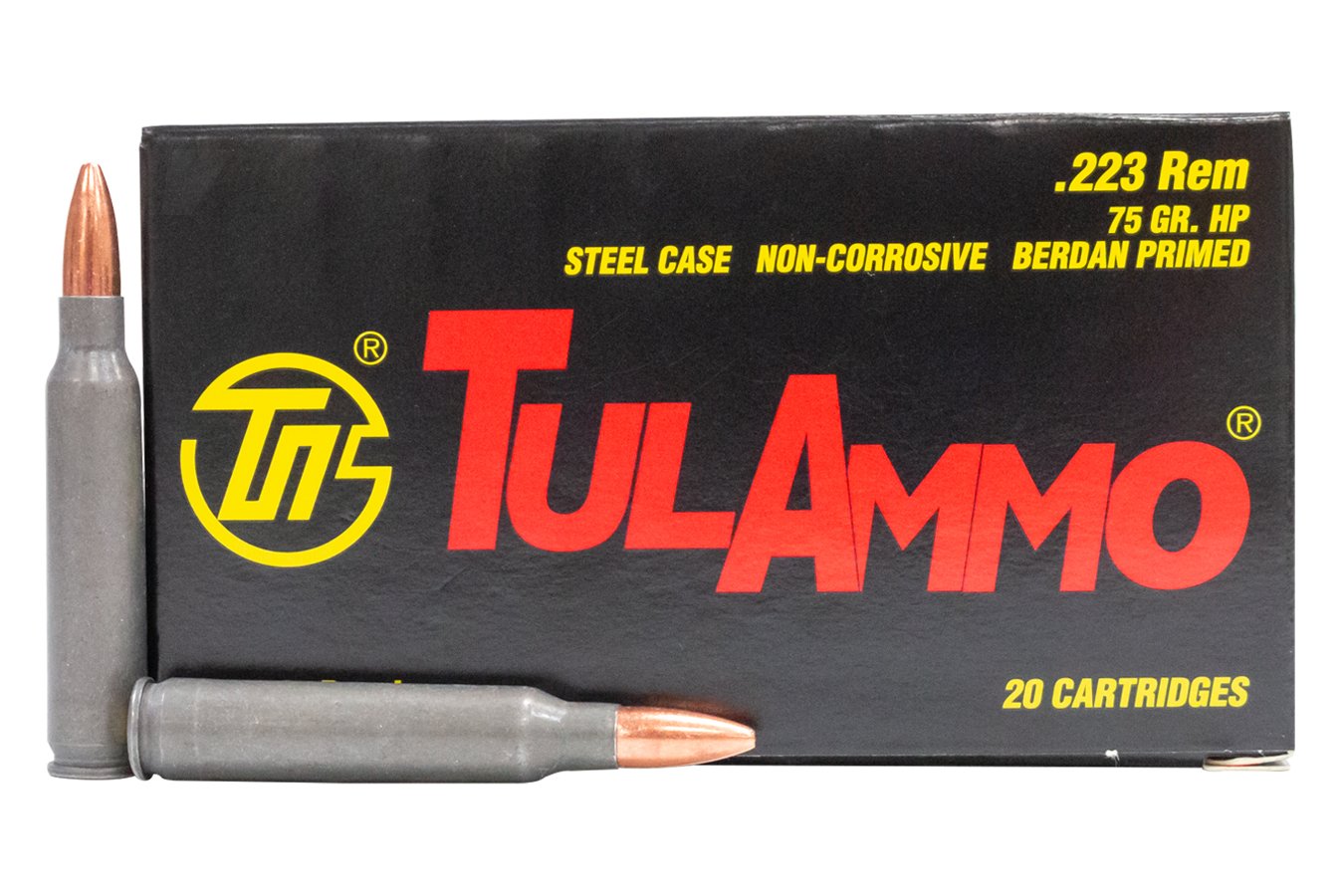 TULA AMMO 223 REM 75 GR HP STEEL CASE