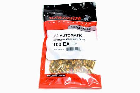 WINCHESTER AMMO 380 Auto Unprimed Handgun Shell Cases 100/Bag