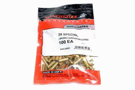 WINCHESTER AMMO 38 Special Unprimed Handgun Shell Cases 100/Bag