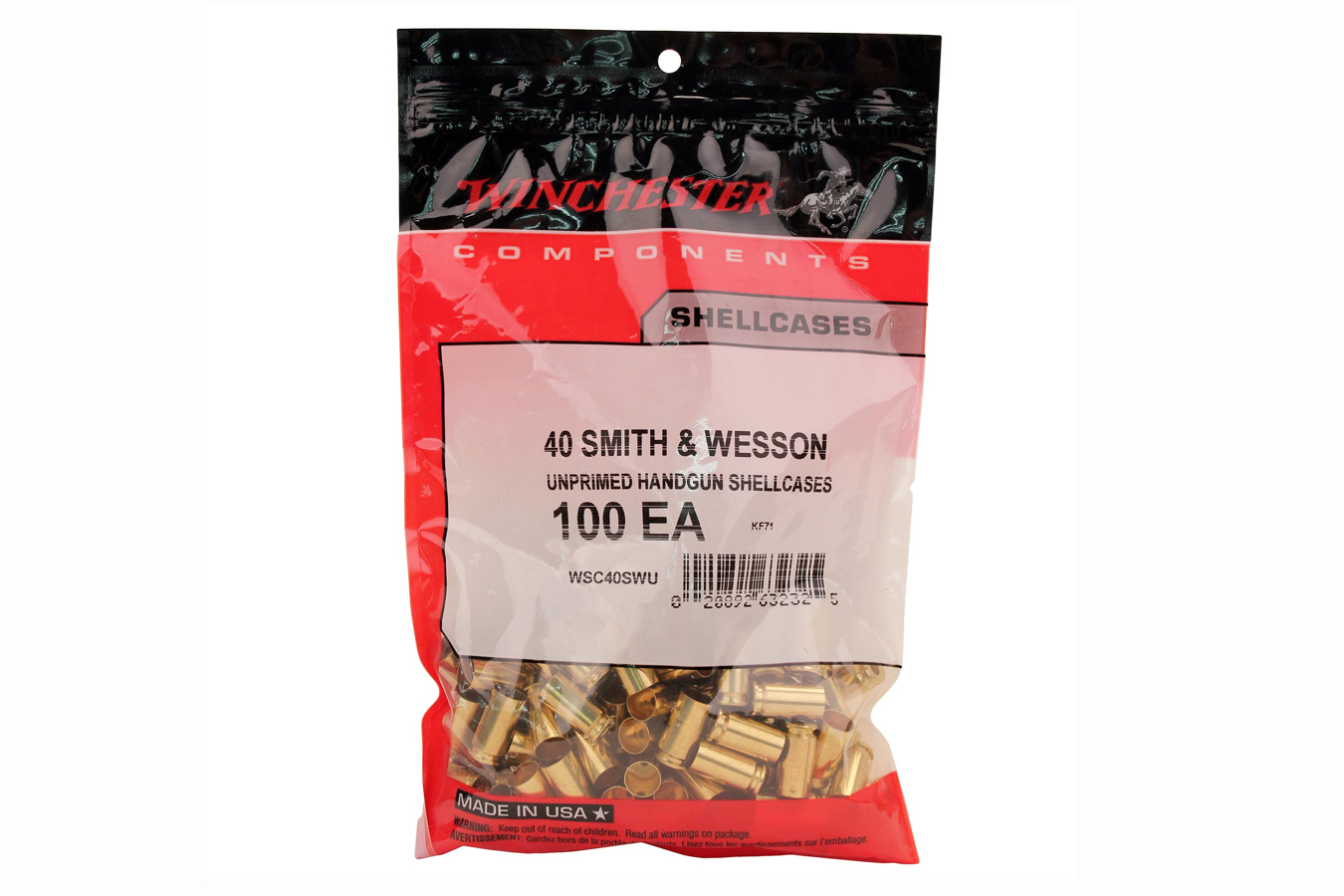 WINCHESTER AMMO 40 SW UNPRIMED HANDGUN SHELLCASES 