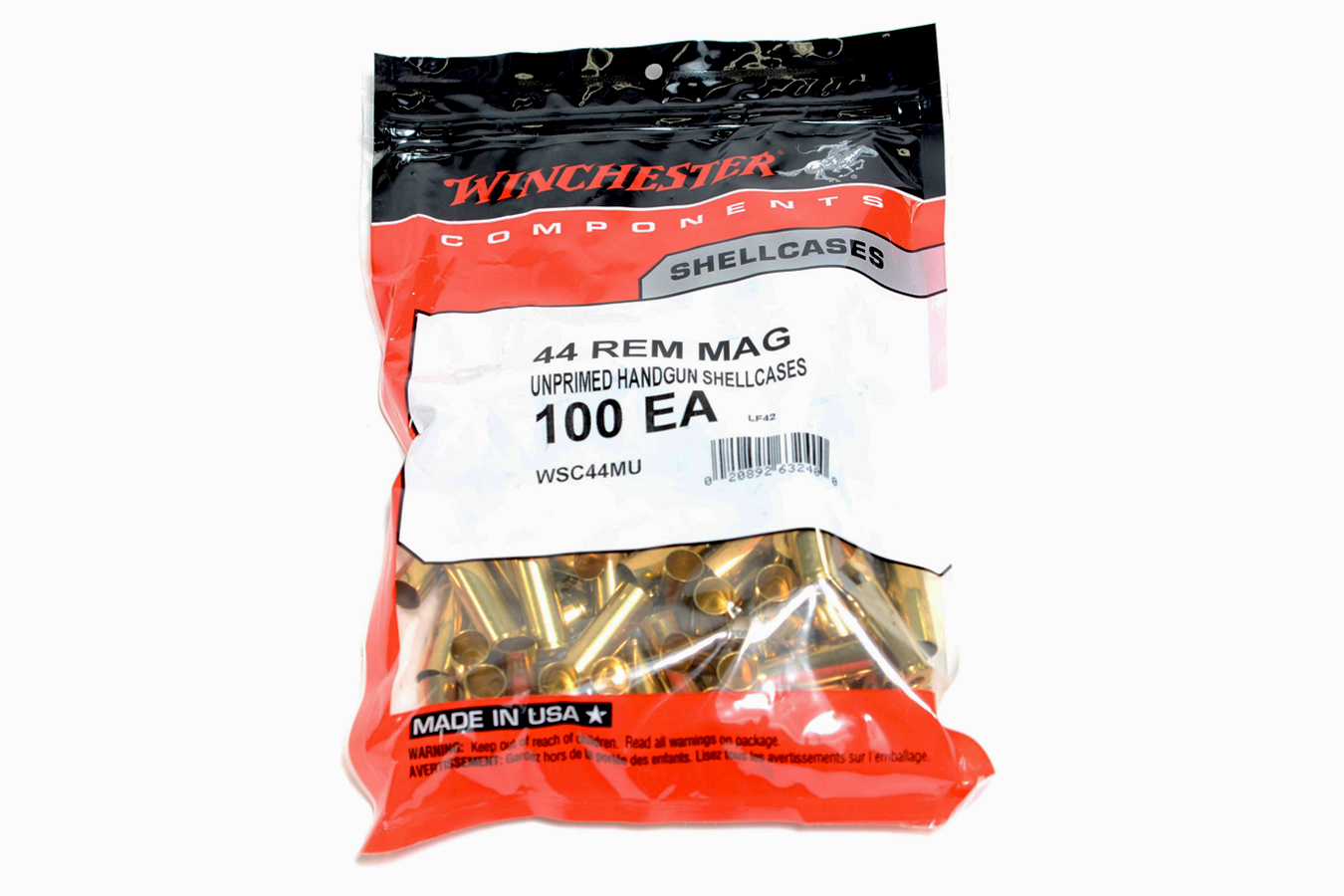 WINCHESTER AMMO 44 MAG UNPRIMED HANDGUN SHELLCASES 