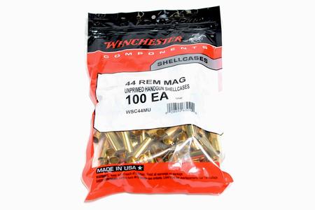 WINCHESTER AMMO 44 Remington Magnum Unprimed Handgun Shell Cases 100/Bag