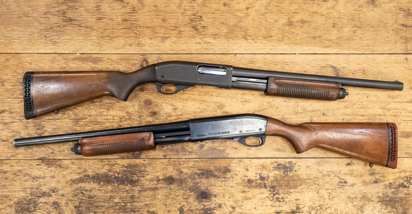 Remington 870 Police Magnum 12 Gauge Police Trade-In Shotguns with Wood Stock