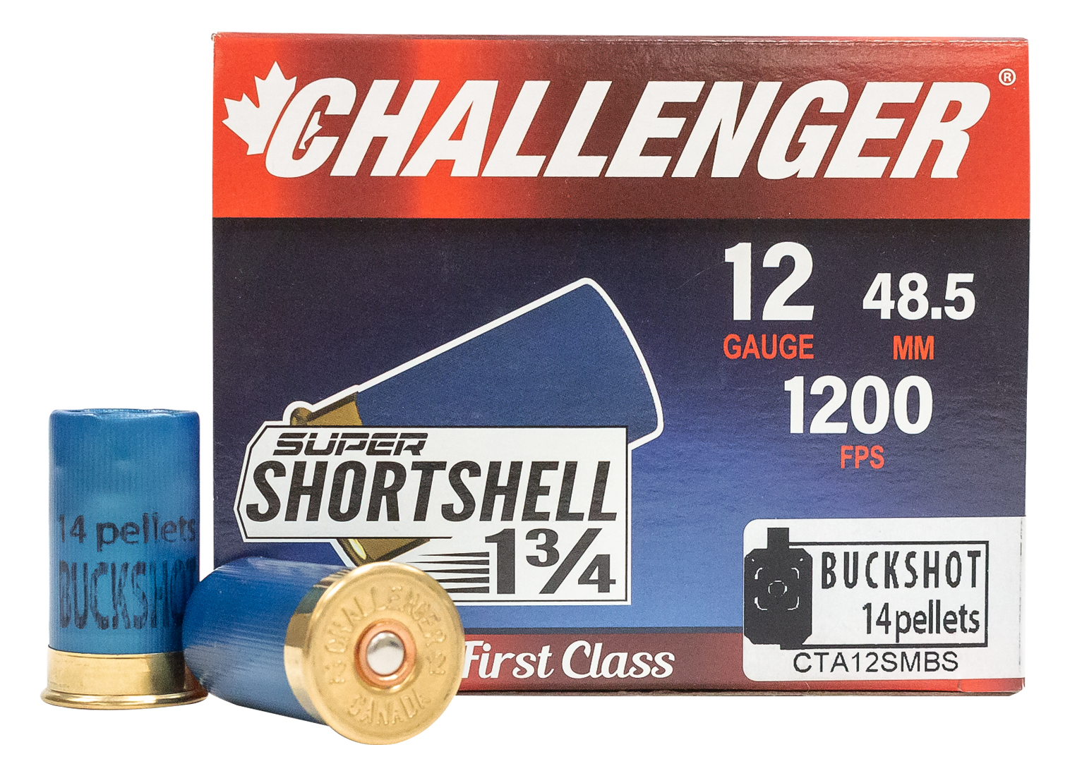 Challenger Ammo 12 Gauge 1 3/4 Inch 4 14 Pellet Buckshot 20/Box