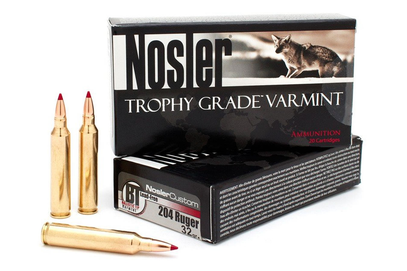 NOSLER 204 RUGER 32 GR TROPHY GRADE BALLISTIC TIP LEAD-FREE