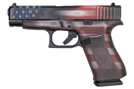 48 9MM PISTOL WITH BATTLEWORN USA FLAG CERAKOTE FINISH