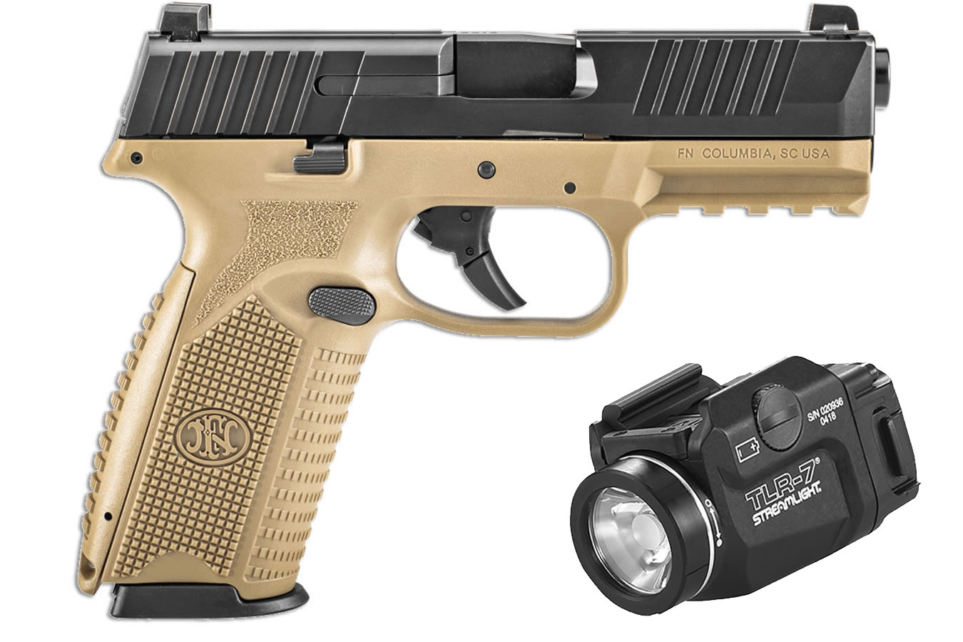 FNH FN 509 9mm FDE/Black Pistol with Streamlight TLR7 Light Vance