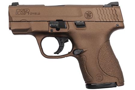 SMITH AND WESSON MP9 Shield 9mm Carry Conceal Pistol with Burnt Bronze Cerakote Finish (No Thumb