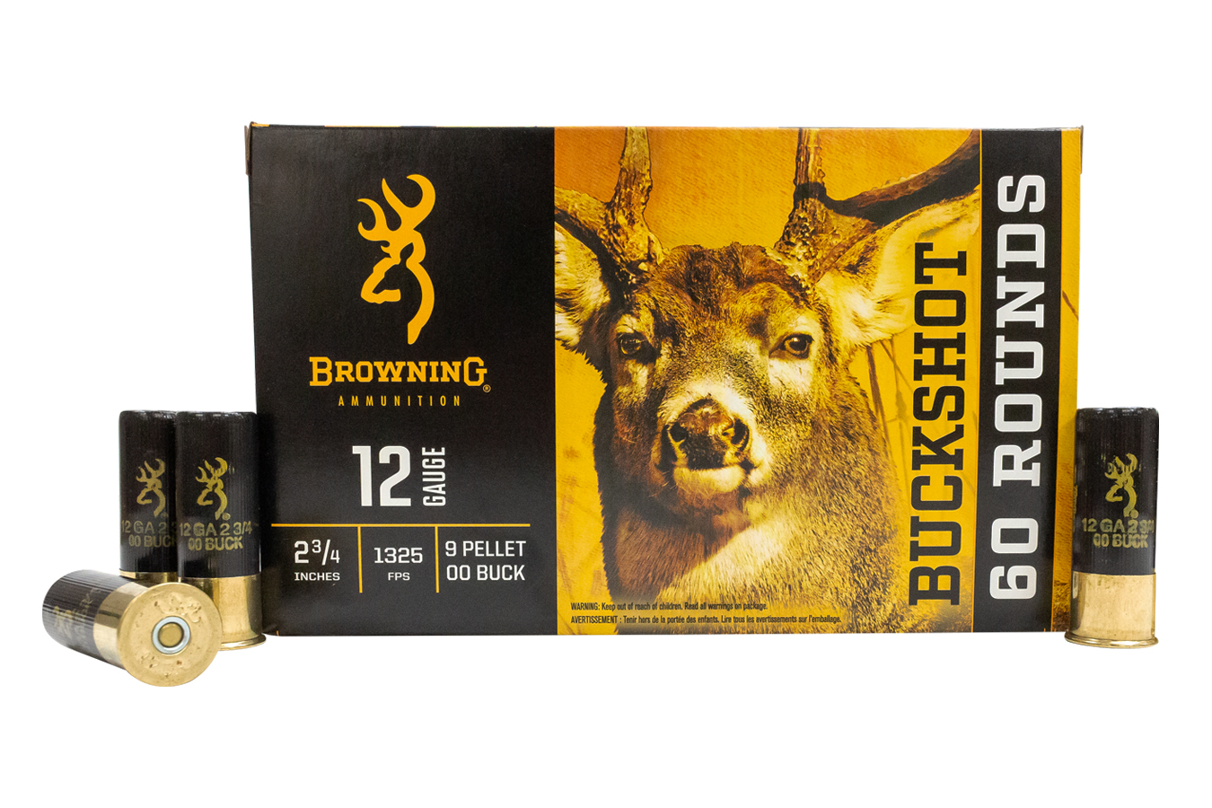 BROWNING AMMUNITION 12 GA 2-3/4 IN 00 BUCK 60 RD VALUE PACK