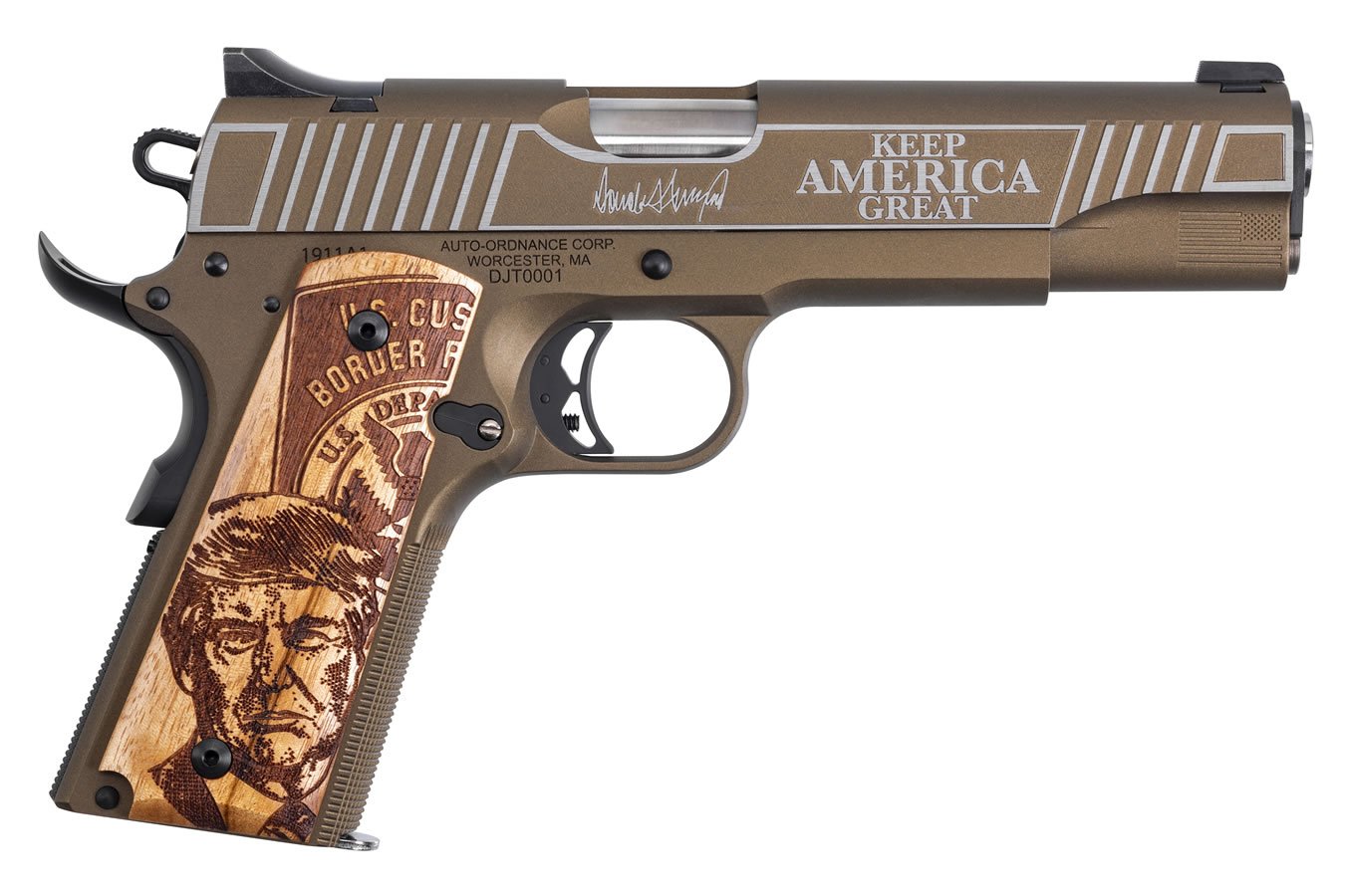 AUTO ORDNANCE 1911A1 TRUMP EDITION BRONZE 45 ACP 5` BBL