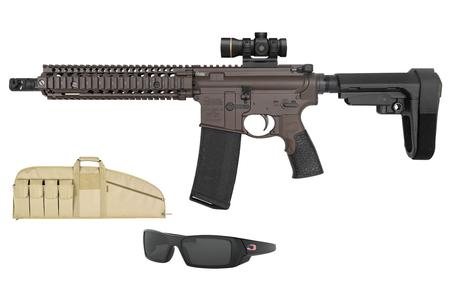 DANIEL DEFENSE MK18 Mil-Spec 5.56mm AR Pistol Tactical Package with Red Dot, Sunglasses and Rif