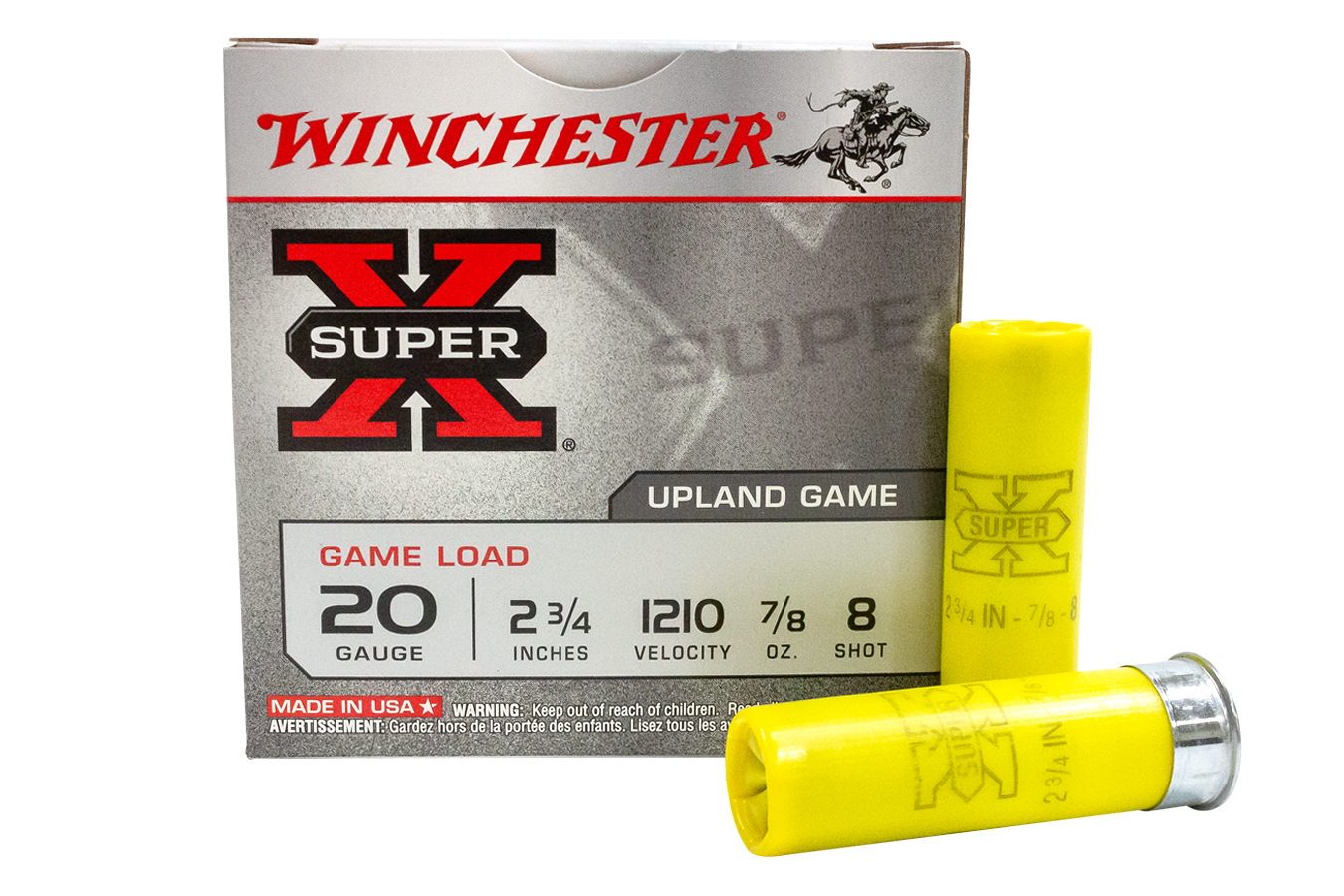 Winchester 20 Gauge 2-3/4 Inch 7/8 oz #8 Shot Super-X 25/Box