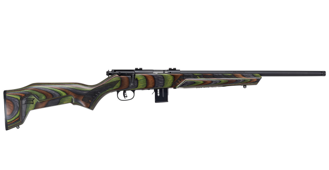 SAVAGE 93R17 MINIMALIST 17 HMR WITH GREEN LAMINATE STOCK