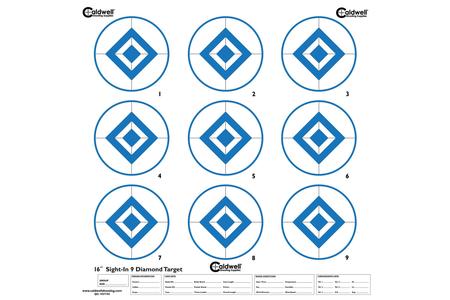 CALDWELL Sight In Target 9 Diamond High Contract Blue 10 pack