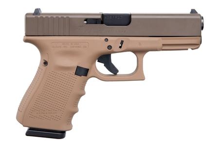 GLOCK 19 Gen4 9mm Pistol with Faded Dark Earth Frame