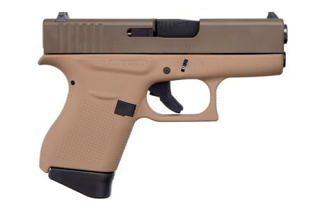 GLOCK 43 9mm Single Stack Pistol with Cerakote Faded Dark Earth Frame