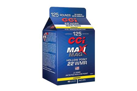 CCI AMMUNITION 22 WMR 40 gr Maxi-Mag JHP 125/Box