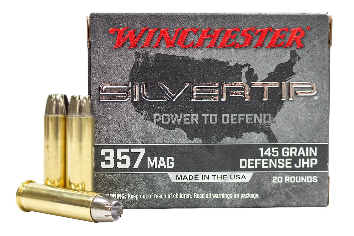 WINCHESTER AMMO 357 MAG 145 GR SILVERTIP JHP 