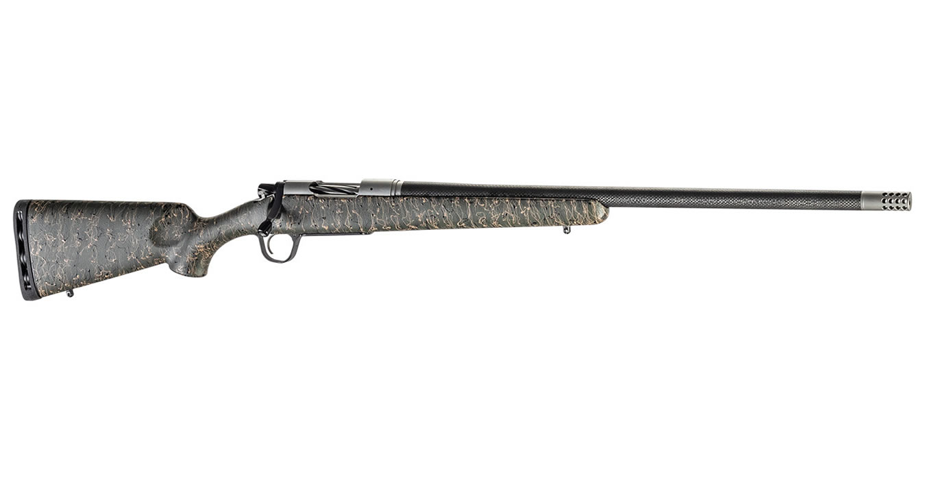 RIDGELINE 308 WINCHESTER BOLT-ACTION RIFLE WITH GREEN/BLACK/TAN STOCK