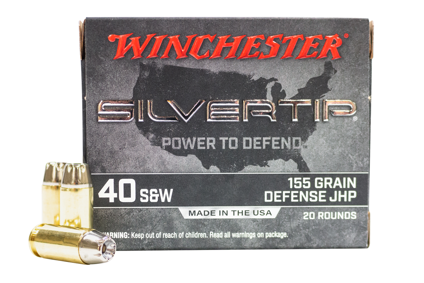 WINCHESTER AMMO 40 SW 155 GR SILVERTIP JHP