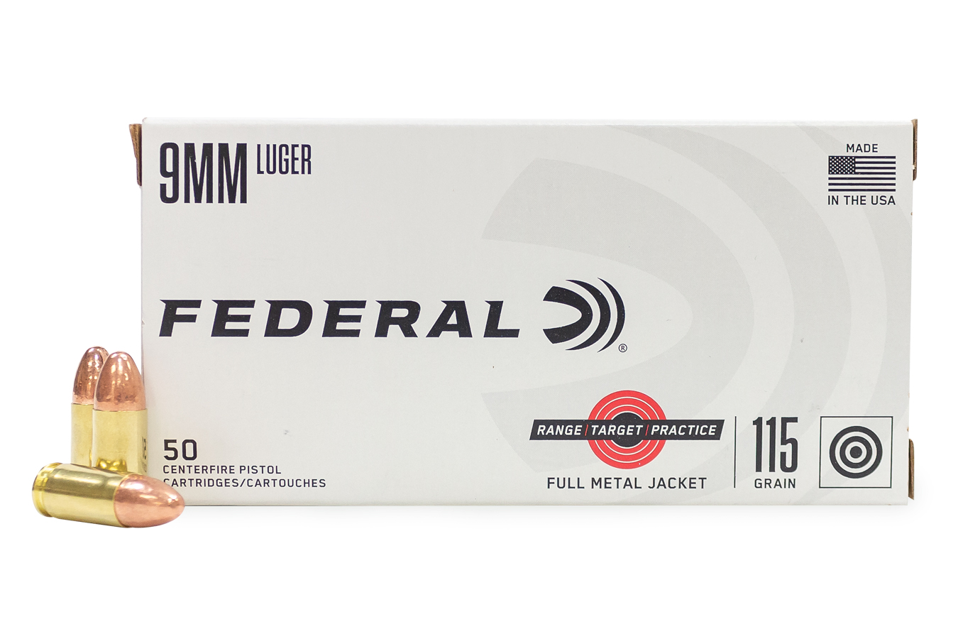 FEDERAL AMMUNITION 9MM 115 GR FMJ RANGE TARGET PRACTICE 