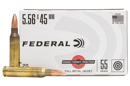FEDERAL AMMUNITION 5.56mm 55 gr FMJ Range Target Practice 20/Box