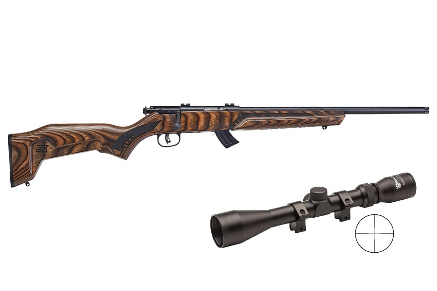 Savage Mark II Minimalist 22LR BoltAction Rifle with Brown Stock with