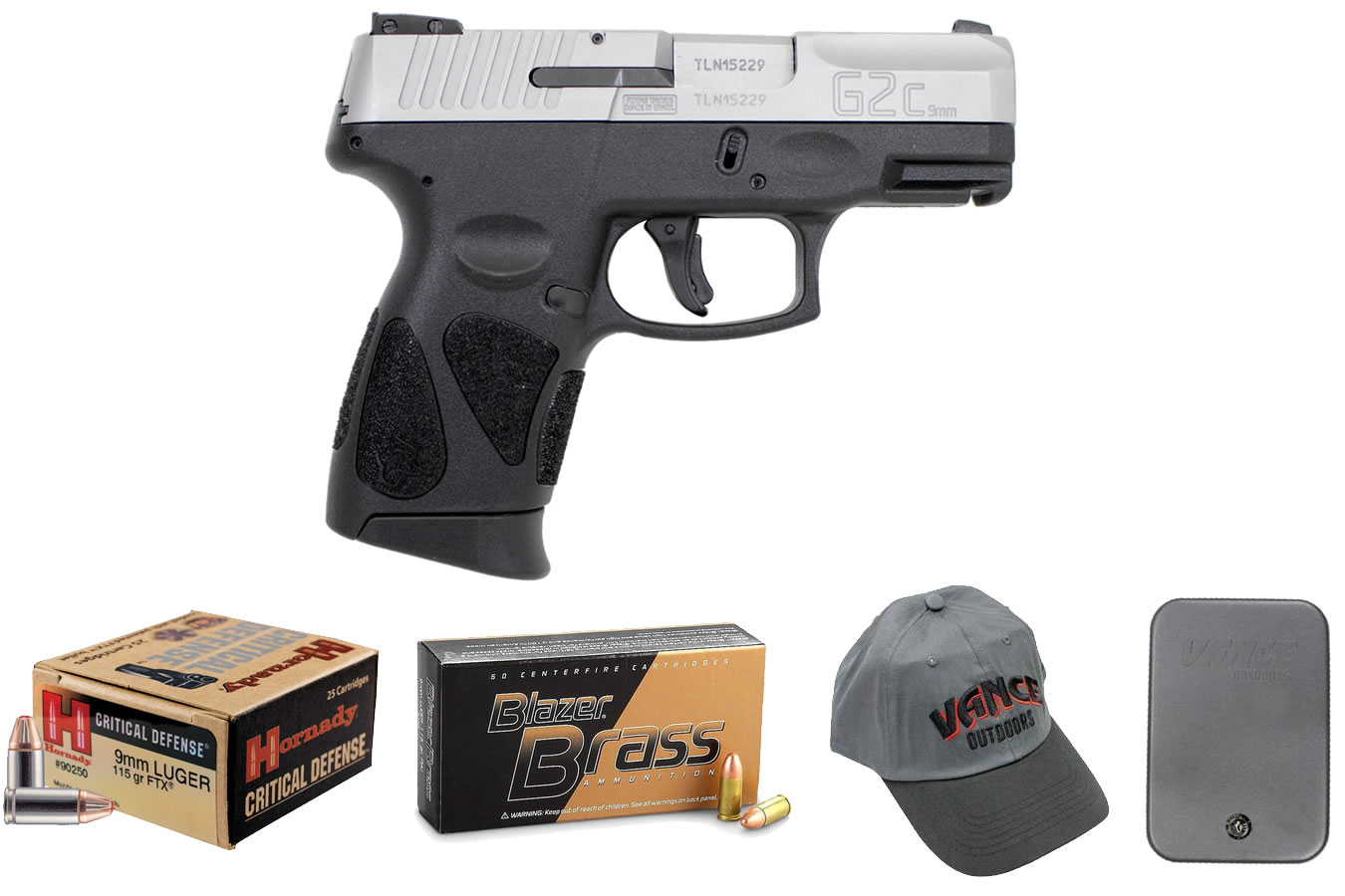 Taurus G2C 9mm Pistol with Stainless Slide with Ammo