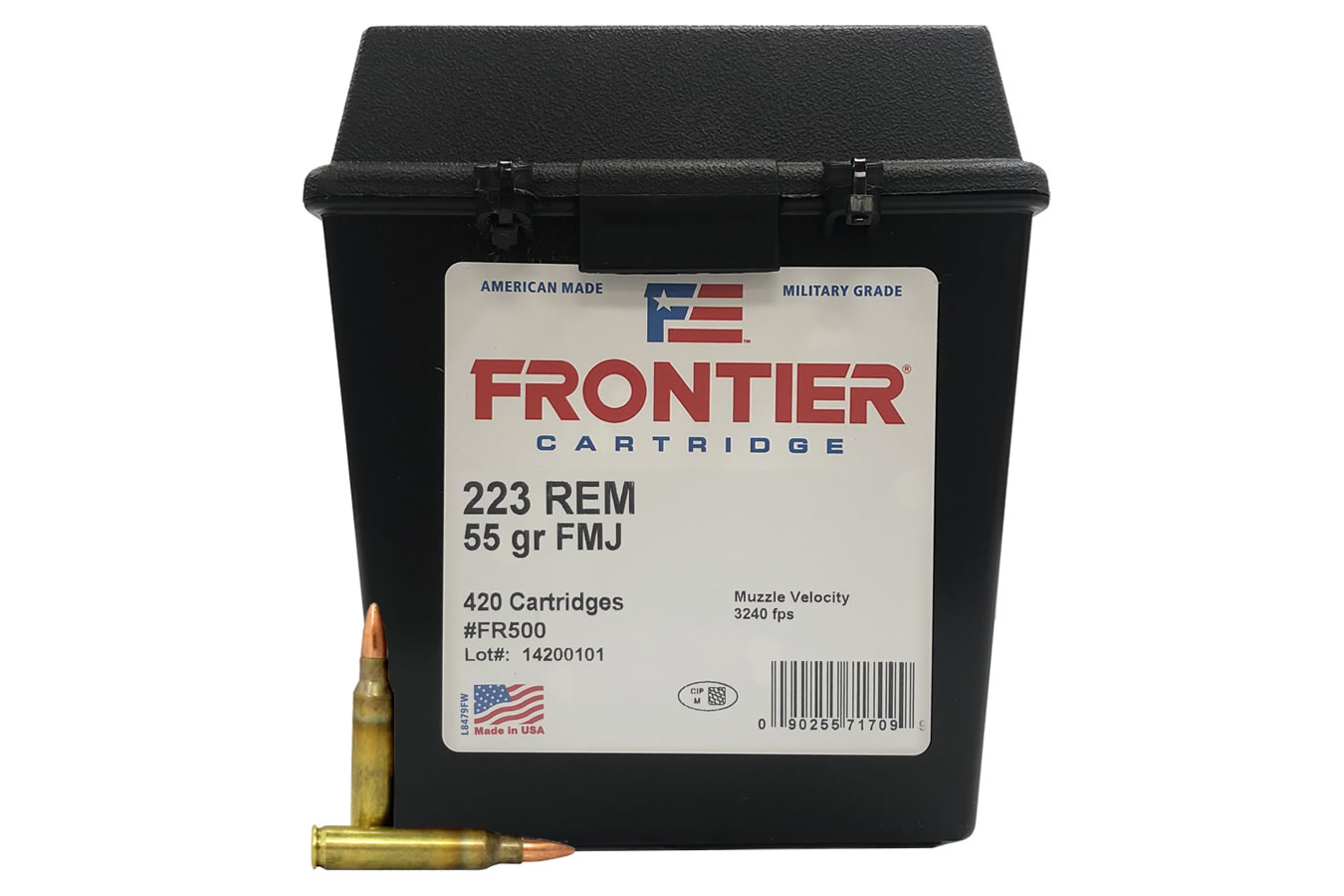 HORNADY 223 REM 55 GR FMJ  FRONTIER AMMO CAN 420 RD