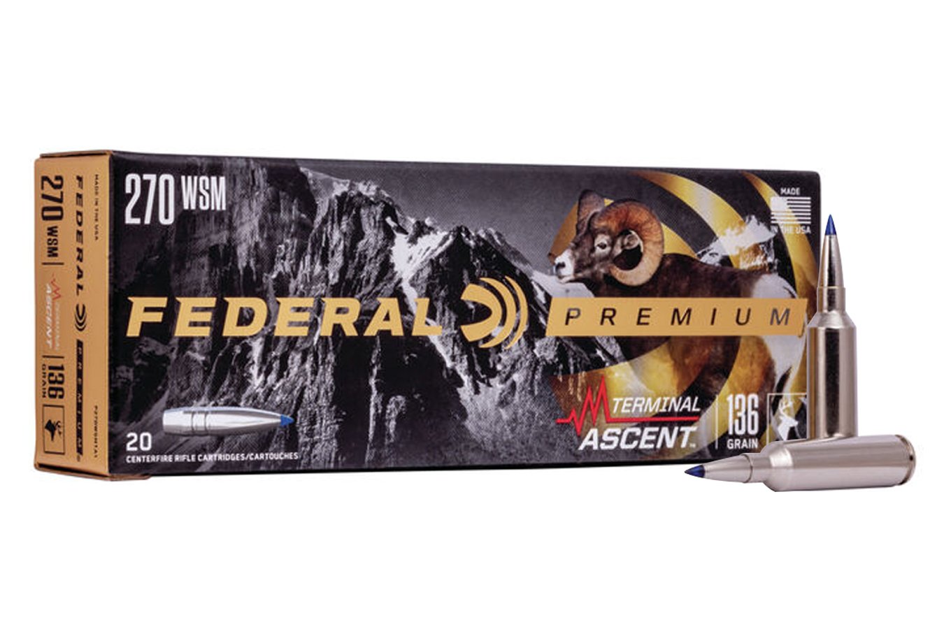 FEDERAL AMMUNITION 270 WSM 136 GR TERMINAL ASCENT